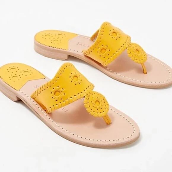 Jack Rogers Jack Whipstitch Flat Sandals Size 6.5 $128 - Picture 1 of 11